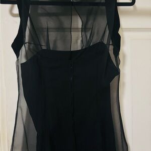 Sheer overlay black dress